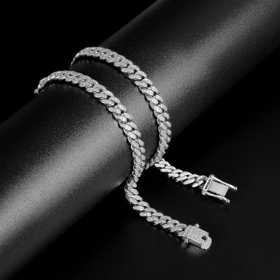 Iced Cuban Chain Necklace, 16 Inch by Gemsme