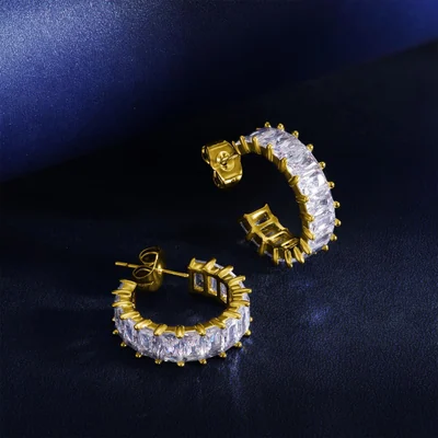 Square Hoop Earrings by Gemsme