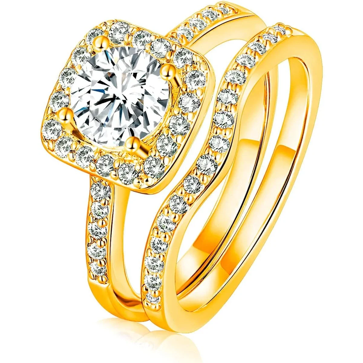 Two-in-One Bridal Ring Set by Gemsme, Gold