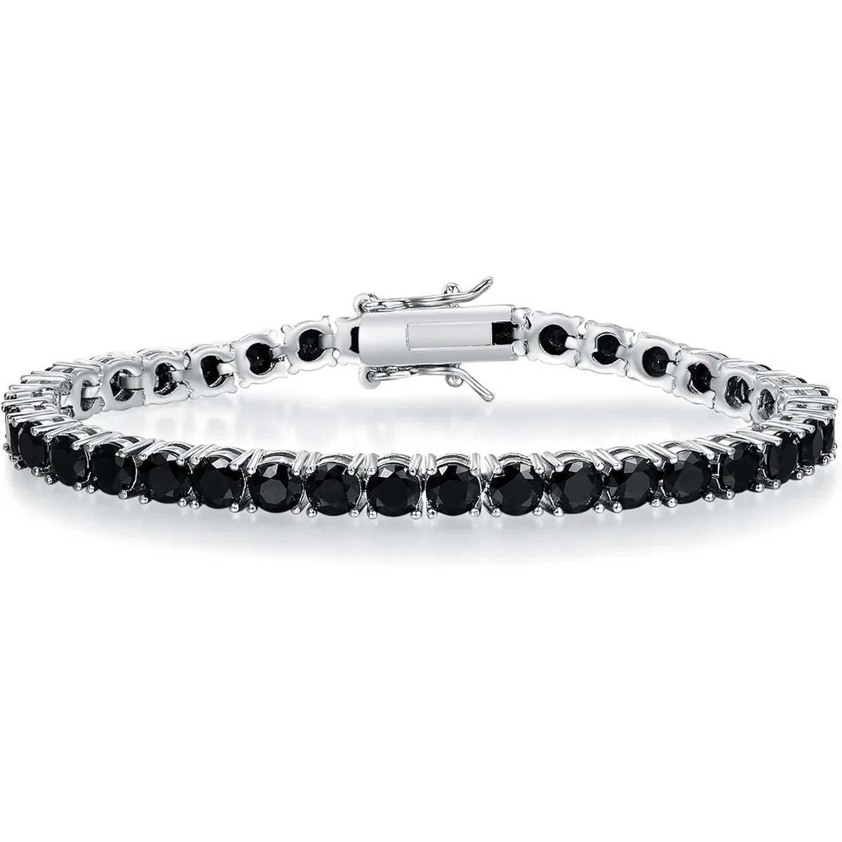 Black Stone Tennis Bracelet by Gemsme