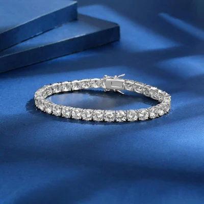 Classic Tennis Bracelet, 2 to 6mm by Gemsme, 5mm White Gold