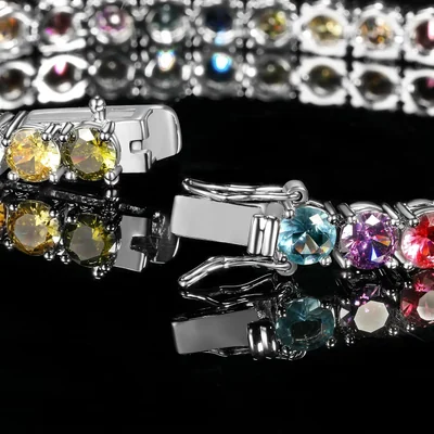 5mm Rainbow Tennis Bracelet by Gemsme