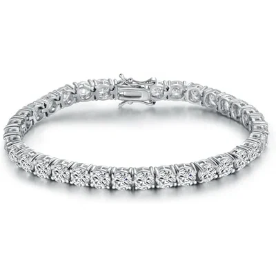 Sterling Silver Tennis Bracelet by Gemsme, S925 4mm CZ