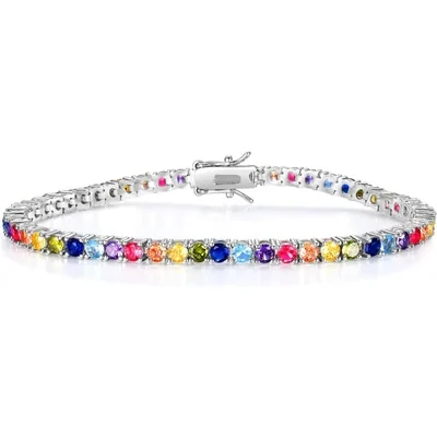 3mm Rainbow Tennis Bracelet by Gemsme