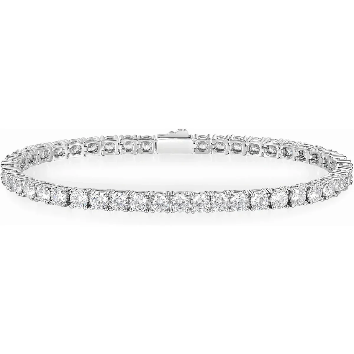 4mm Iced Tennis Bracelet by Gemsme, 4mm White Gold