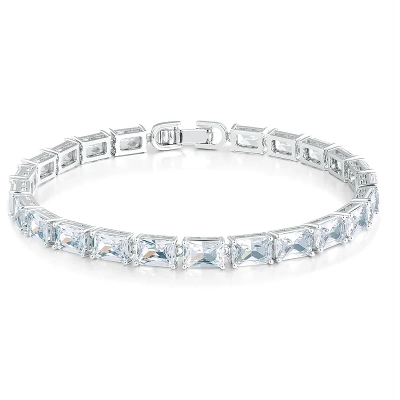 4x6mm Halo Square Tennis Bracelet by Gemsme
