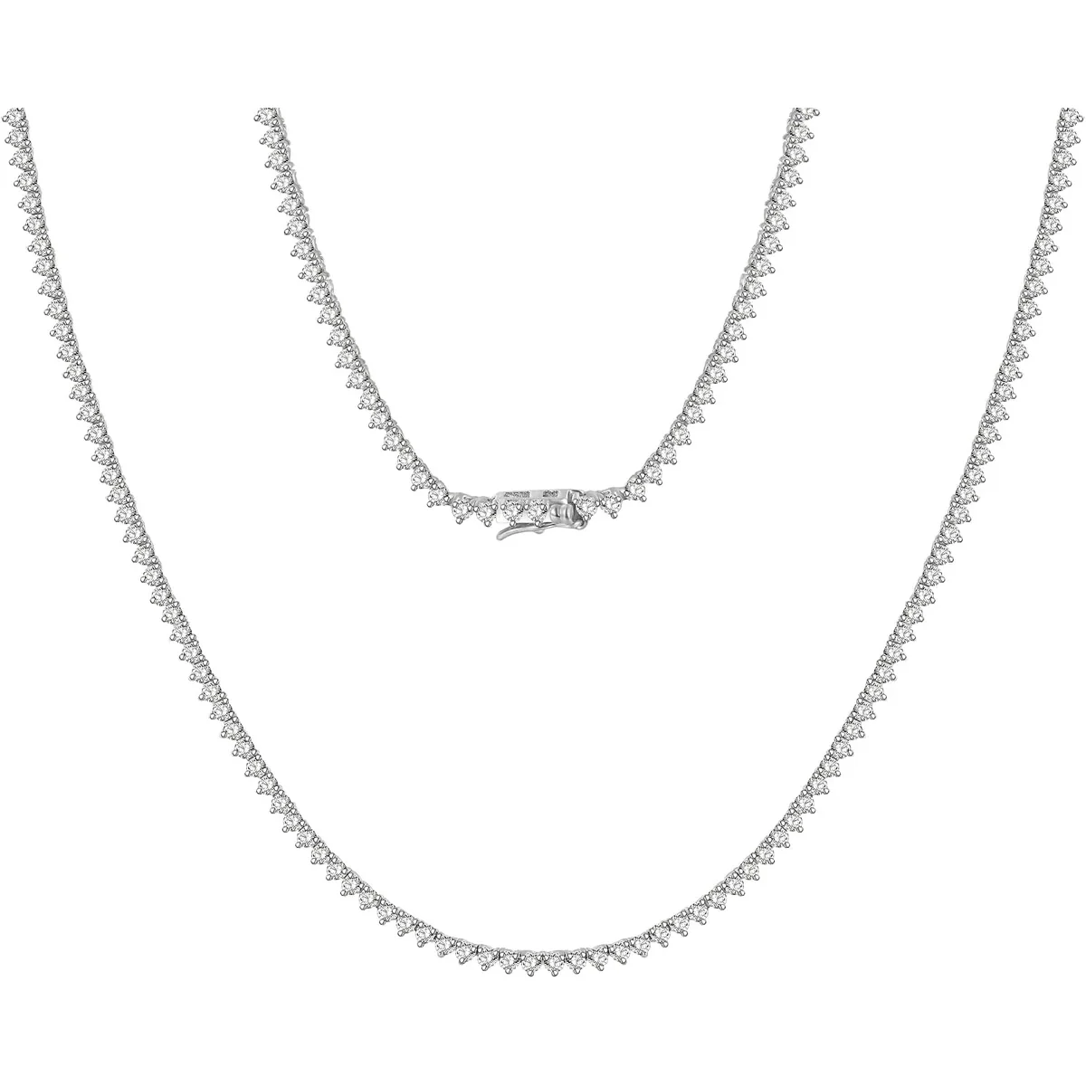 2mm Tennis Necklace by Gemsme, White Gold
