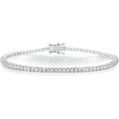 Classic Tennis Bracelet, 2 to 6mm by Gemsme, 2mm White Gold