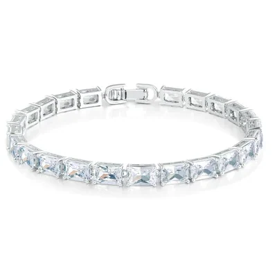 4x6mm Halo Square Tennis Bracelet by Gemsme