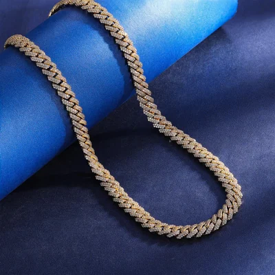 8mm Iced Miami Cuban Chain, 16 Inch by Gemsme