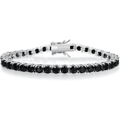 Black Stone Tennis Bracelet by Gemsme