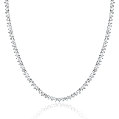 Graduated Tennis Necklace by Gemsme, White Gold Plated · 3mm Classic