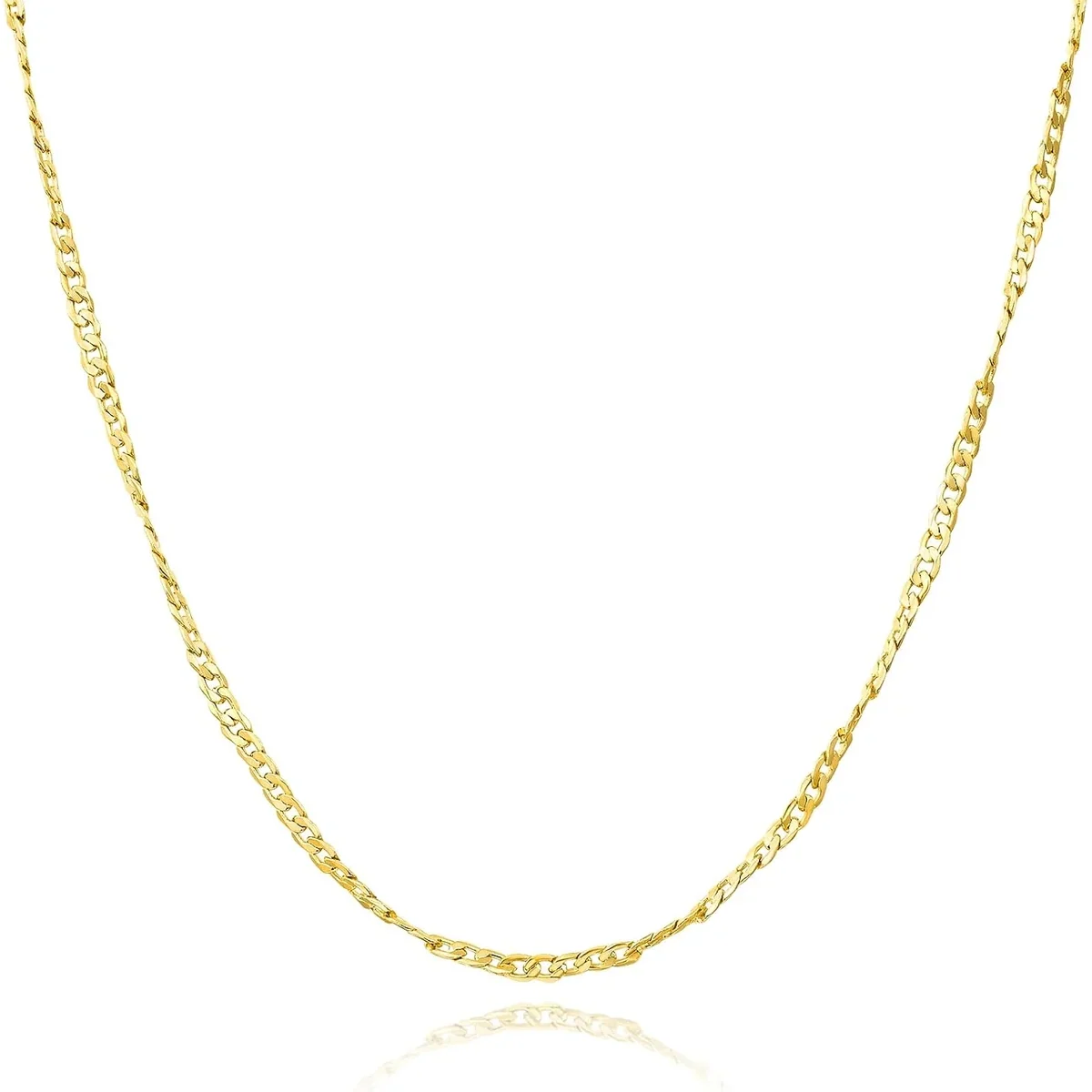 2mm Curb Chain Necklace by Gemsme