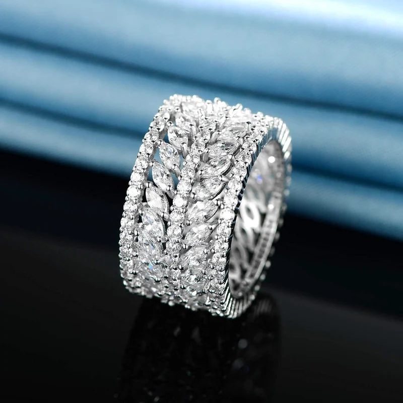 Marquise Eternity Ring by Gemsme, White