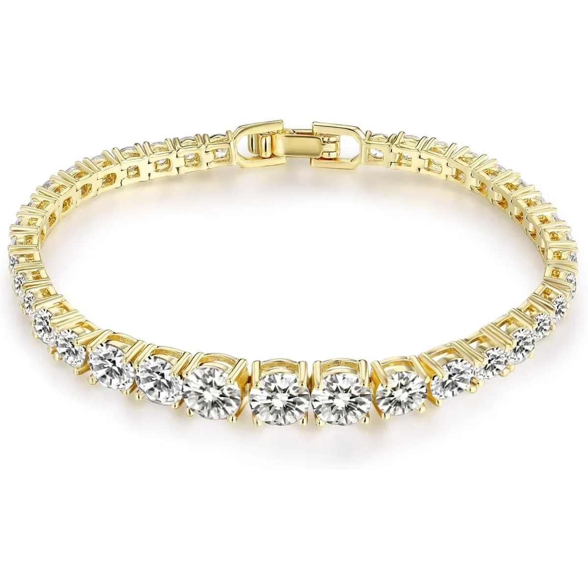 Graduated Tennis Bracelet by Gemsme, Gold Plated