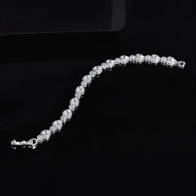 Heart and Round Tennis Bracelet by Gemsme