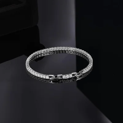 Adjustable 4mm Tennis Bracelet by Gemsme, 4mm White Gold