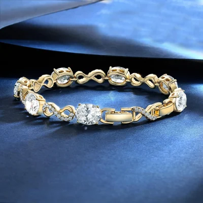 Teardrop Infinity Tennis Bracelet by Gemsme
