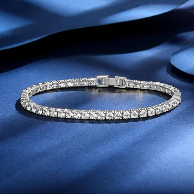 4mm Fold-Over Clasp Tennis Bracelet by Gemsme