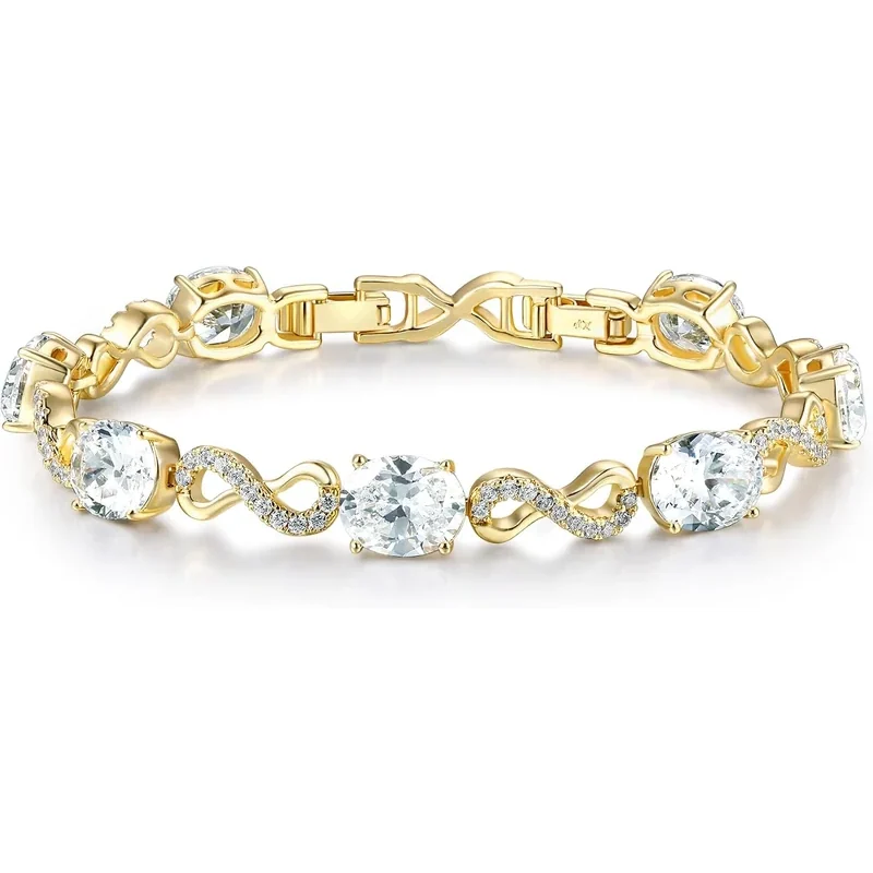 Teardrop Infinity Tennis Bracelet by Gemsme
