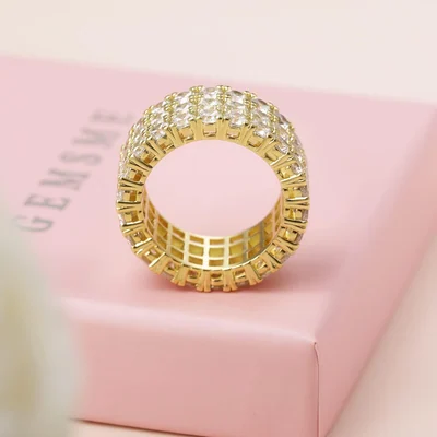 Three-Row Eternity Ring by Gemsme, Gold