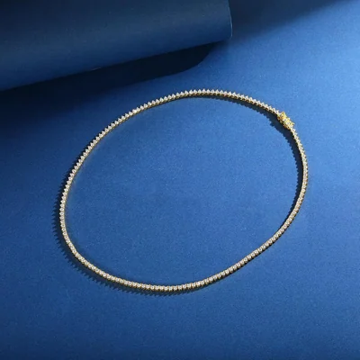 2mm Tennis Necklace by Gemsme, Gold