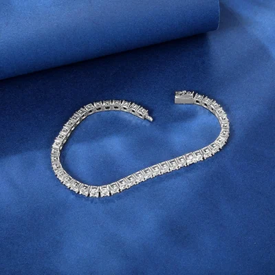 4mm Iced Tennis Bracelet by Gemsme, 4mm White Gold