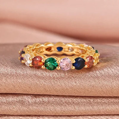 Colored Stone Eternity Band by Gemsme, Rainbow