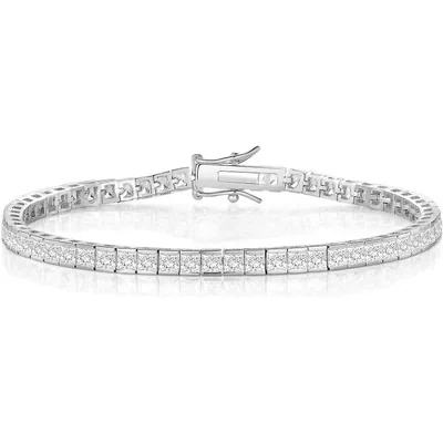 2.5mm Square-Cut Tennis Bracelet by Gemsme, 2.5 * 2.5mm Square Bracelet · White Gold
