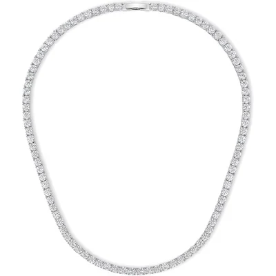 4mm White Gold Tennis Necklace by Gemsme
