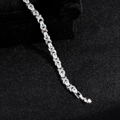 Oval X-Link Tennis Bracelet by Gemsme