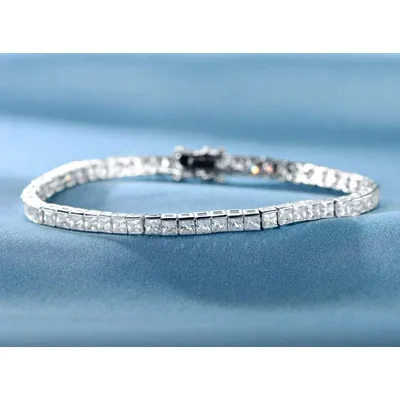 3mm Tennis Bracelet in 14K White Gold Plate by Gemsme