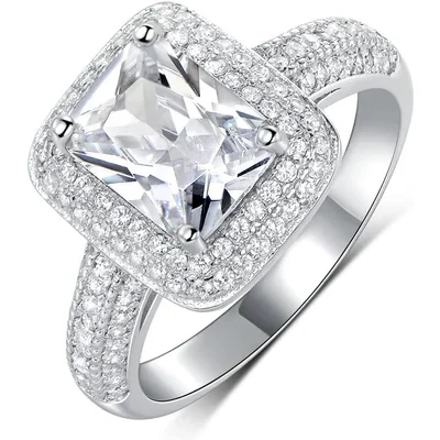 Square Halo Engagement Ring by Gemsme