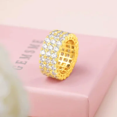 Four-Piece Tennis Set with Three-Row Ring by Gemsme, Yellow Gold