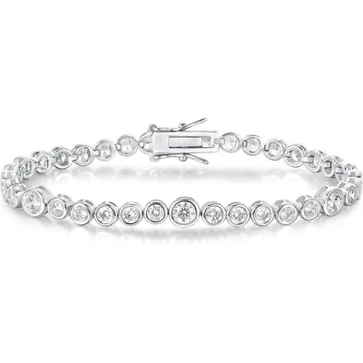 Tennis Bracelet in Six Settings by Gemsme, Round Edging White