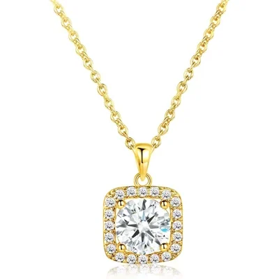 Halo Necklace, Earrings and Ring Set by Gemsme, Gold