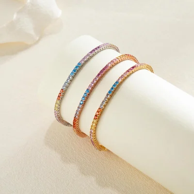 2mm Multi-Color Tennis Bracelet by Gemsme, 2.0mm · Rose Gold Plated