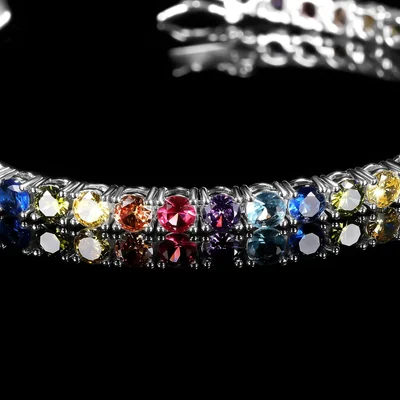 4mm Rainbow Tennis Bracelet by Gemsme