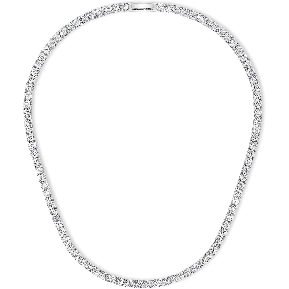 4mm White Gold Tennis Necklace by Gemsme