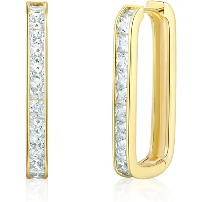 Huggie Drop Hoops by Gemsme, Square Hoop · Gold