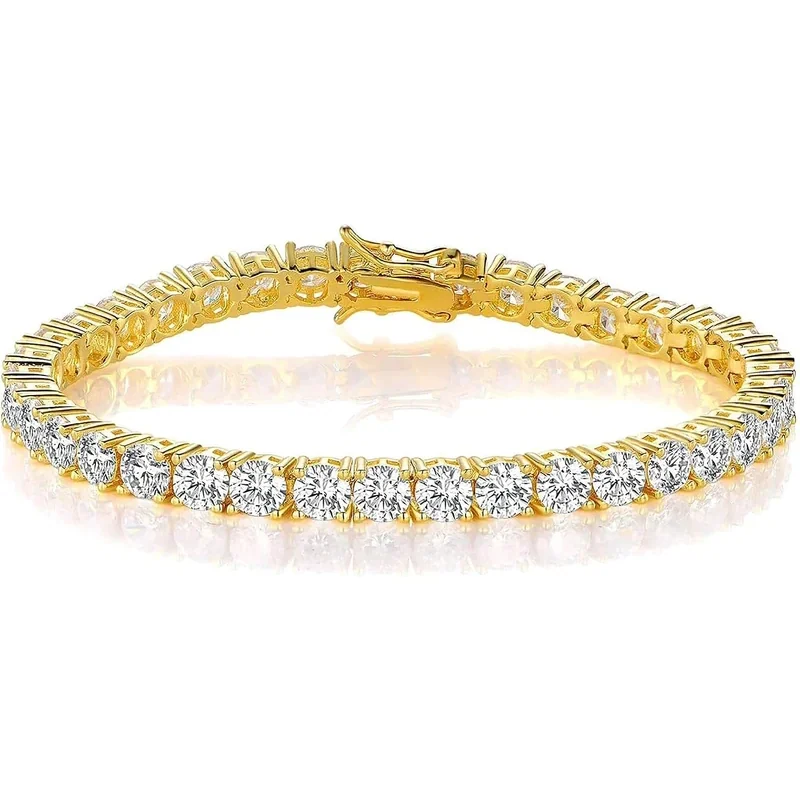 4mm Gold Tennis Bracelet by Gemsme