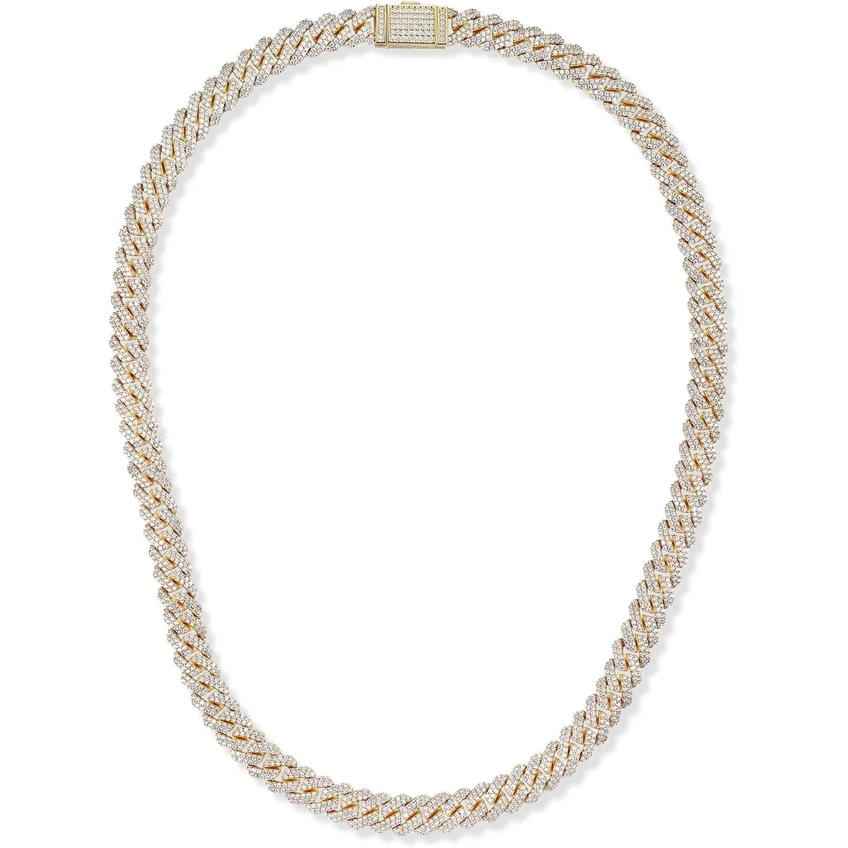 8mm Iced Miami Cuban Chain, 16 Inch by Gemsme