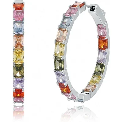 Inside-Out Baguette Hoops by Gemsme, White Gold (small)