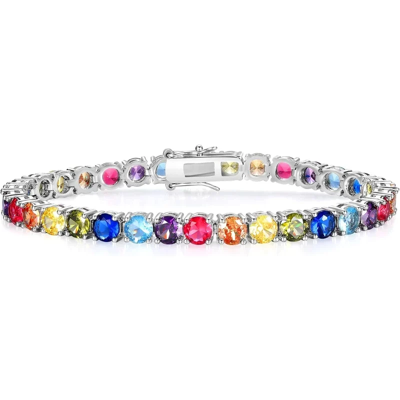 5mm Rainbow Tennis Bracelet by Gemsme