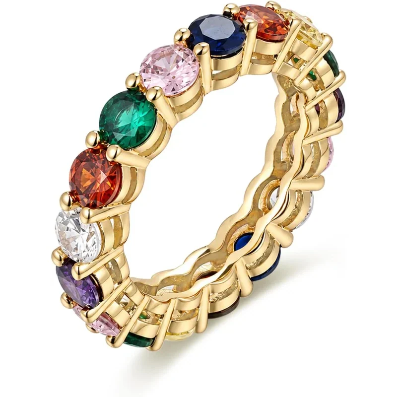 Colored Stone Eternity Band by Gemsme, Rainbow