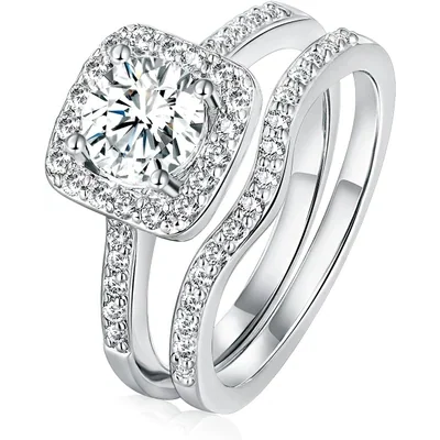 Two-in-One Bridal Ring Set by Gemsme, White Gold