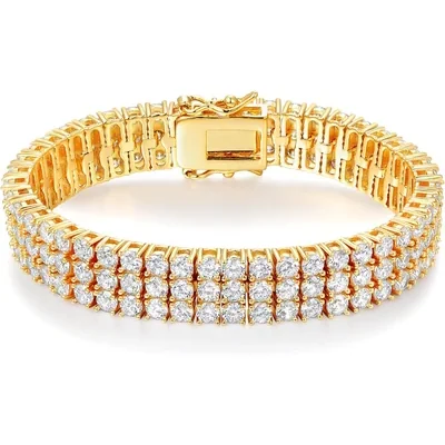 Two- and Three-Row Tennis Bracelet by Gemsme, Gold · 3 Rows