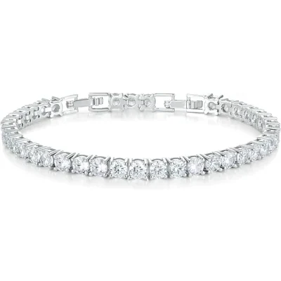 Adjustable 4mm Tennis Bracelet by Gemsme, 5mm White Gold