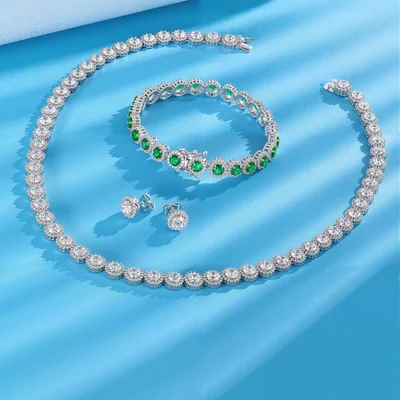 White Gold Tennis Set of Three by Gemsme