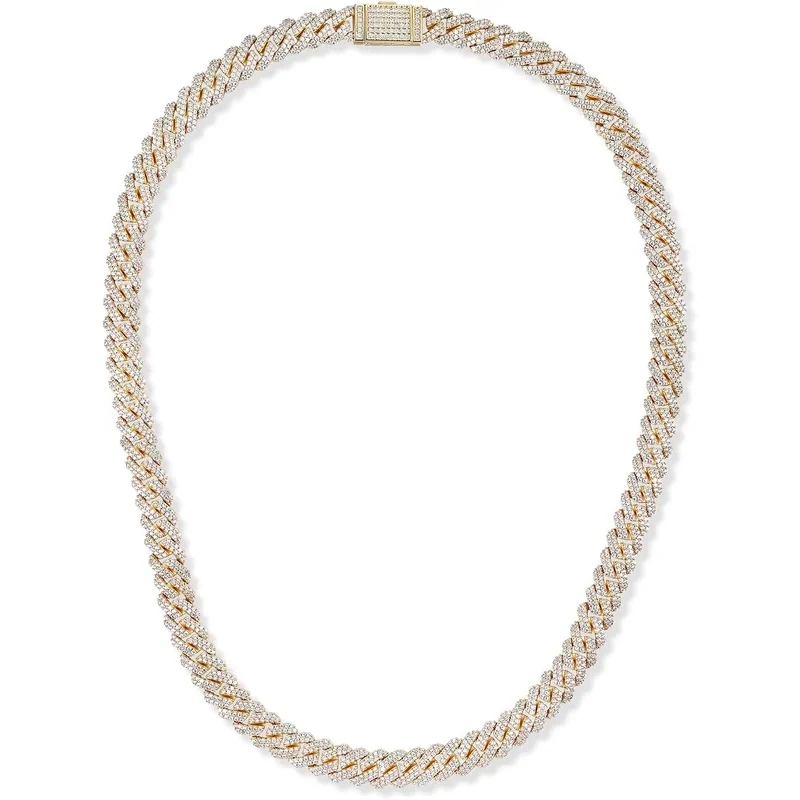 8mm Iced Miami Cuban Chain, 16 Inch by Gemsme